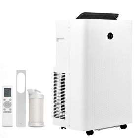 Portable Air Conditioner and Heater Combo, 14000 BTU (9800 BTU SACC) 5-in-1 Standing Cooling Ac Unit, LED Touch Panel & Remote Control, 24h Timer