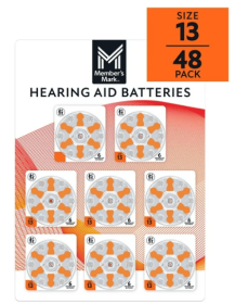 Member's Mark Hearing Aid Batteries, Size 13, Orange Tab, 48 ct.