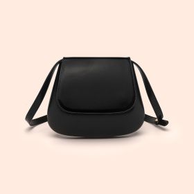 Crossbody Bag Vegan Leather Women Retro Small Saddle Satchel Shoulder Bag With Long Adjustable Strap (Option: black)