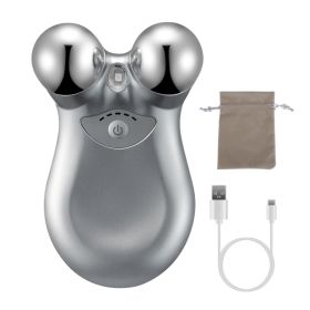 1Pc Micro-current Face Massager Rechargeable Face Neck Roller Intelligent Facial Massager With 5 Gears For Skin Tightening Skin Lifting Wrinkle Reduci (Option: Grey)