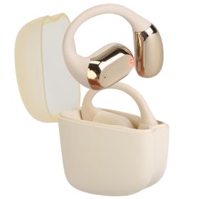 1 Set Wireless V5.4 Open Ear Earbuds With Earhook LED Display Charging Case IPX5 Waterproof 300Hrs Standby Time Touch Control Stereo Sport Headphones (Option: Beige)