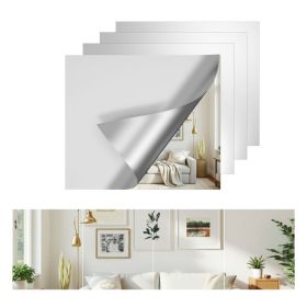 Frameless Glass Full Length Mirror Tiles, 4 Piece Set, Wall Mounted For Bedroom, Home Gym And Door (Option: 14 12)