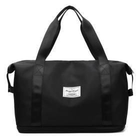 Large Capacity Expandable Gym Bag For Women - Waterproof Travel Duffel With Wet Pocket,Versatile Yoga Sports Bag With Shoe Compartment ,Stylish Tote & (Option: black)