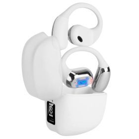 Wireless V5.4 Open Ear Earbuds With Earhook LED Display Charging Case IPX5 Waterproof 300Hrs Standby Time Touch Control Stereo Sport Headphones For Wo (Option: white)
