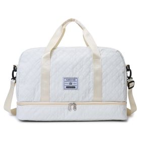 Multi-Functional Crossbody Gym Bag - Dry-Wet Separation, Large Capacity For Travel, Workout & Business Trips - Waterproof Sports Duffle Backpack (Option: white)